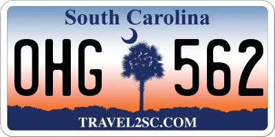 SC license plate OHG562
