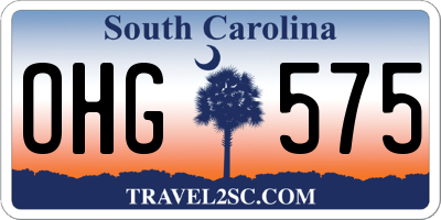 SC license plate OHG575