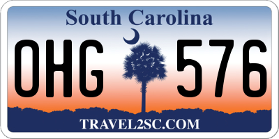 SC license plate OHG576