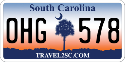 SC license plate OHG578