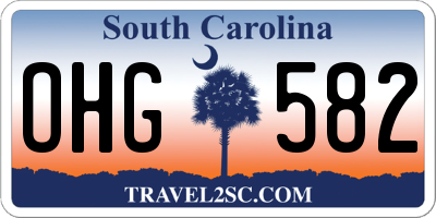 SC license plate OHG582