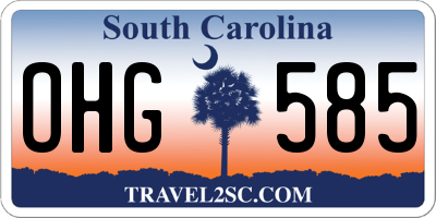 SC license plate OHG585