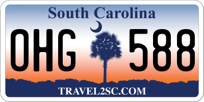 SC license plate OHG588