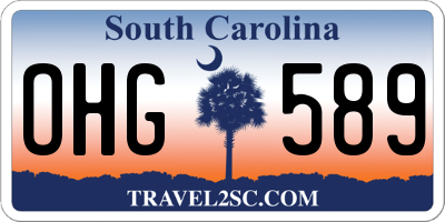 SC license plate OHG589