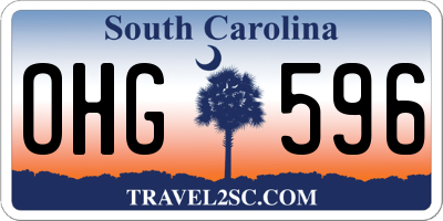 SC license plate OHG596