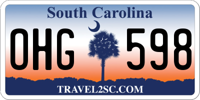 SC license plate OHG598