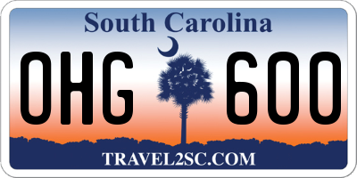 SC license plate OHG600