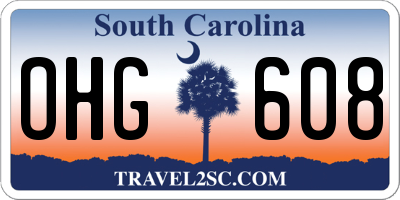 SC license plate OHG608