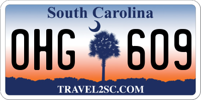 SC license plate OHG609