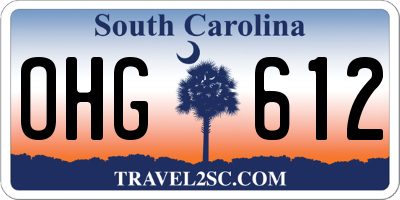 SC license plate OHG612