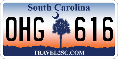 SC license plate OHG616