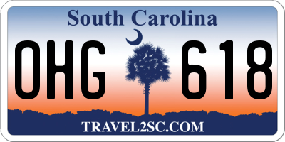 SC license plate OHG618