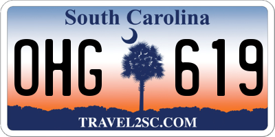 SC license plate OHG619