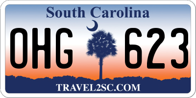 SC license plate OHG623