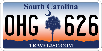 SC license plate OHG626