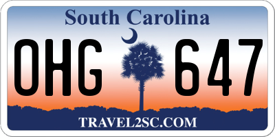 SC license plate OHG647