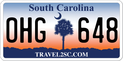 SC license plate OHG648