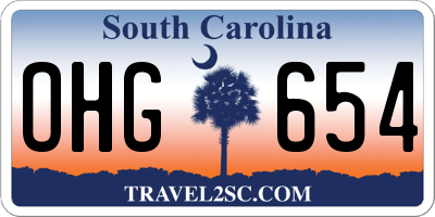 SC license plate OHG654
