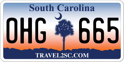 SC license plate OHG665