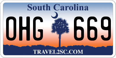 SC license plate OHG669
