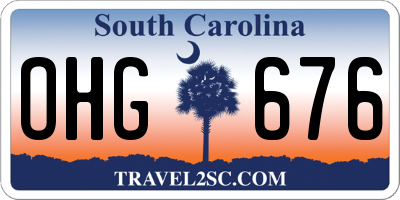 SC license plate OHG676