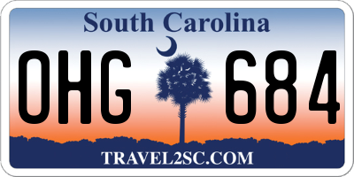 SC license plate OHG684