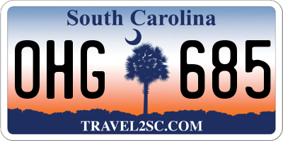 SC license plate OHG685