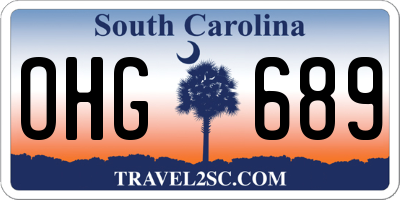 SC license plate OHG689