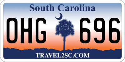 SC license plate OHG696