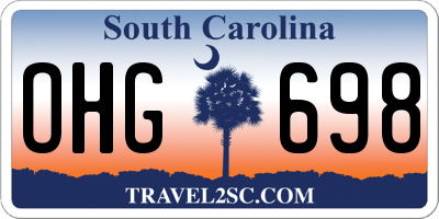 SC license plate OHG698