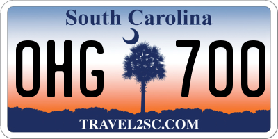 SC license plate OHG700