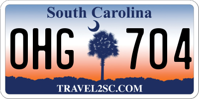 SC license plate OHG704