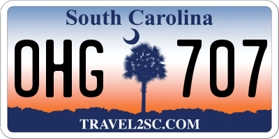 SC license plate OHG707