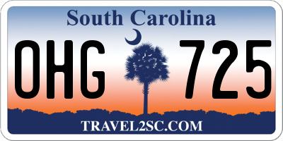 SC license plate OHG725