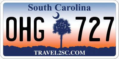 SC license plate OHG727