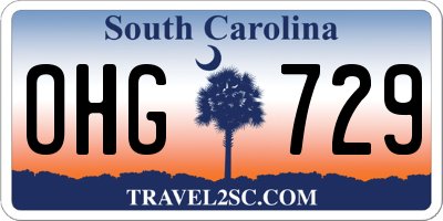 SC license plate OHG729