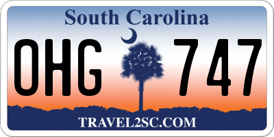 SC license plate OHG747