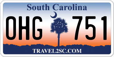 SC license plate OHG751