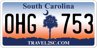 SC license plate OHG753