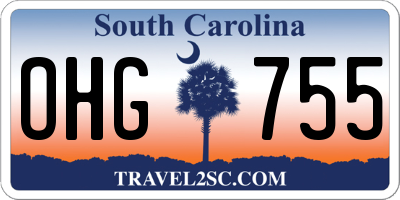 SC license plate OHG755