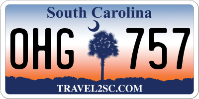 SC license plate OHG757