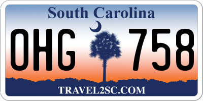 SC license plate OHG758