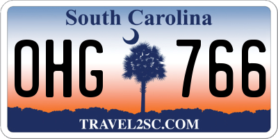 SC license plate OHG766