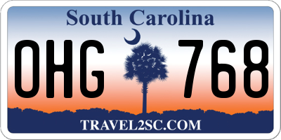 SC license plate OHG768