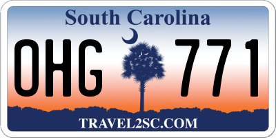 SC license plate OHG771