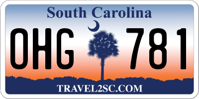 SC license plate OHG781