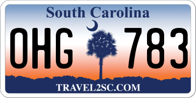 SC license plate OHG783