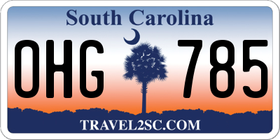 SC license plate OHG785