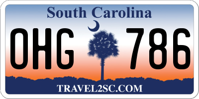 SC license plate OHG786