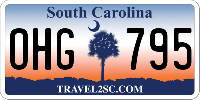 SC license plate OHG795